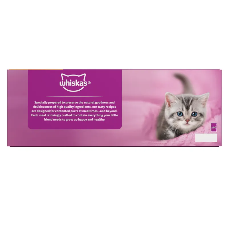 Whiskas Pouches Kitten Poultry Feasts in Jelly 40 x 85g-1